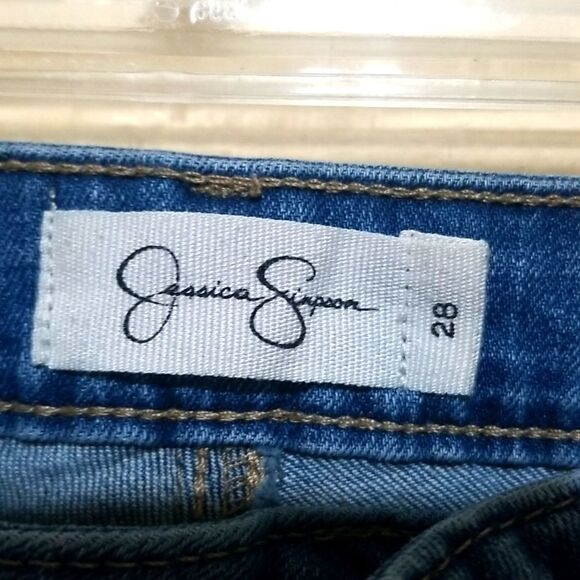 Jessica Simpson Blue Distressed Jeans Sz 28 - Picture 7 of 10